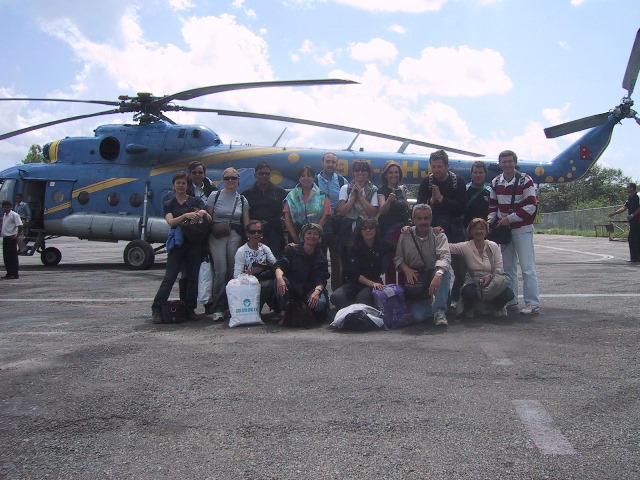 Alfredo Schincaglia in elicottero in Nepal